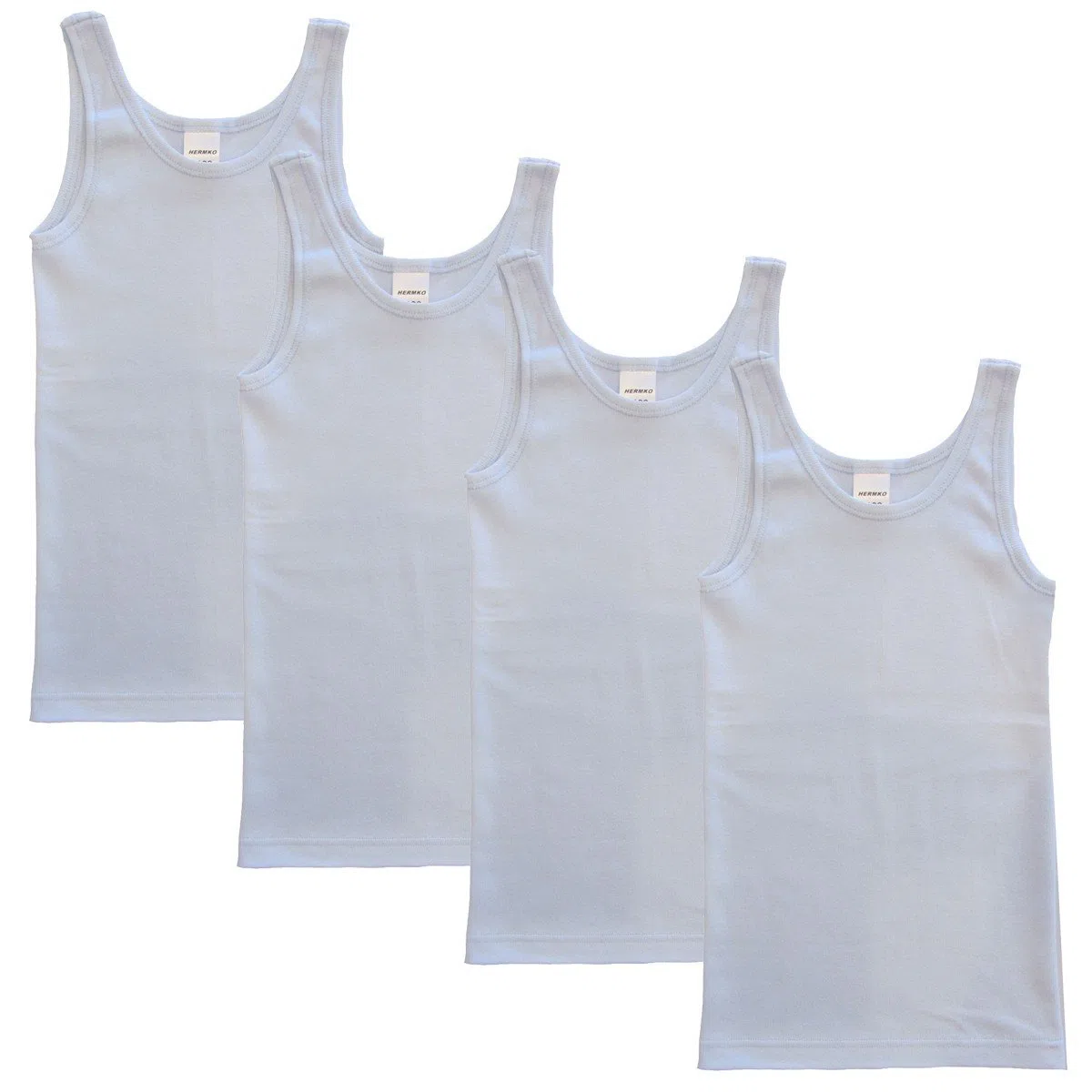 HERMKO 2000 Lot de 4 Maillots de Corps Filles en Coton 100% Bio, débardeur
