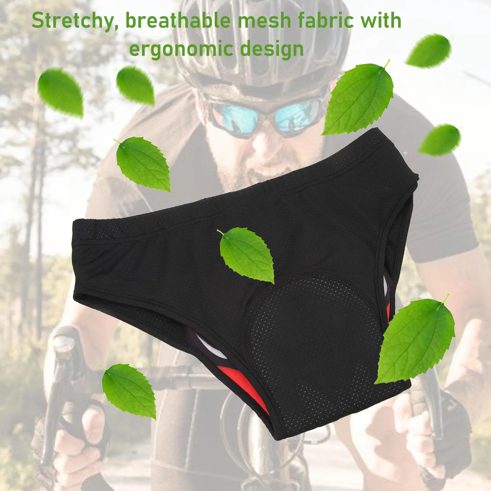 Tbest Sous-vêtements de Cyclisme pour Hommes Triangle Culottes de Vélo Confortables et Respirantes Culottes de Vélo à Séchage Rapide avec Coussinets en Silicone épais