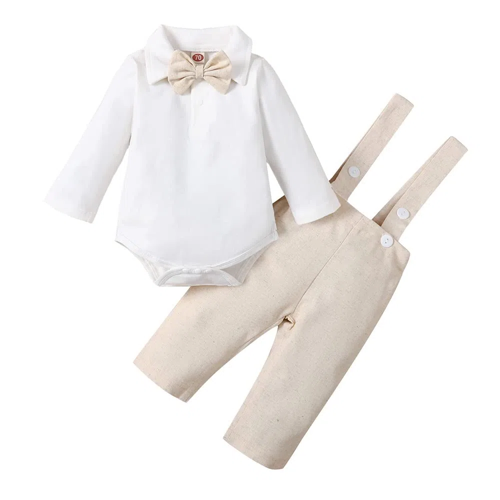 Bébé Garçons Costume De Baptême Gentleman Vêtements Ensembles Toddler Garçons À Manches Longues Cravate Costume De Mariage pour Le Printemps Automne