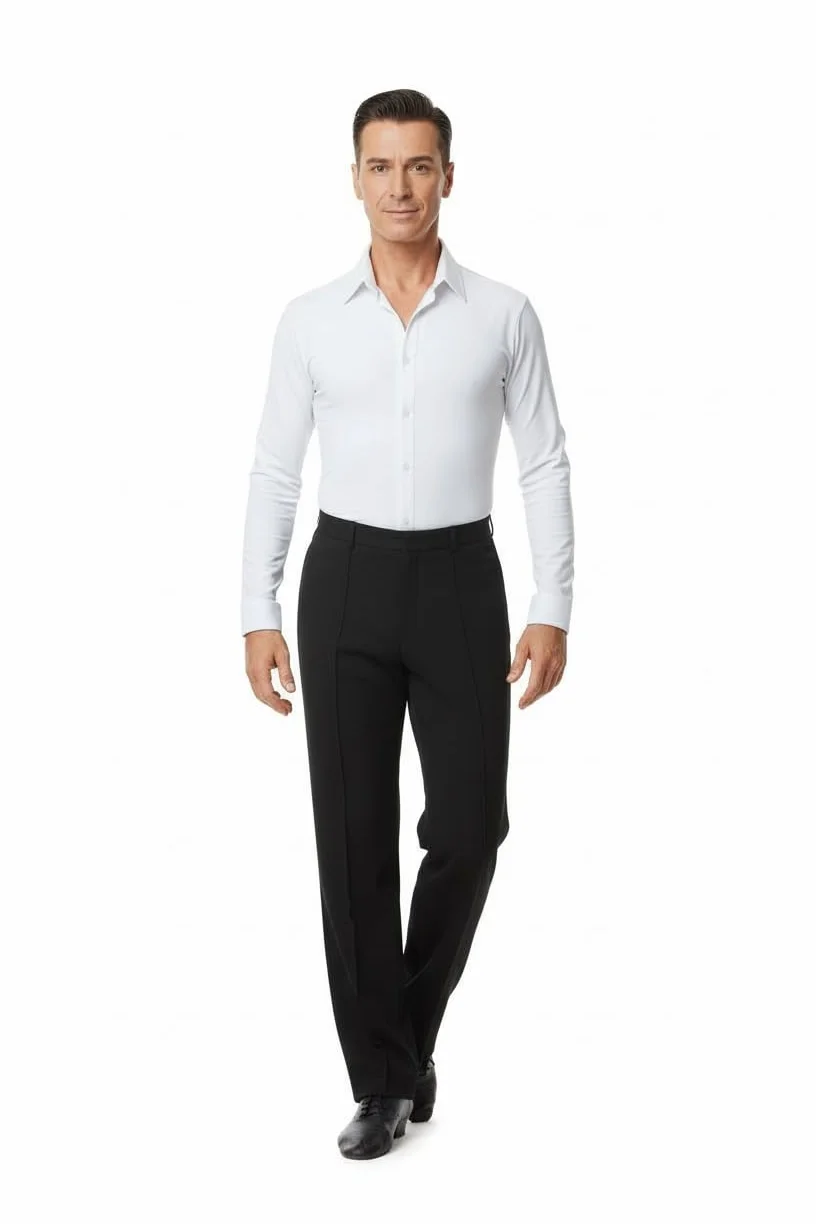 Chemise de danse standard pour homme - Blanc - L