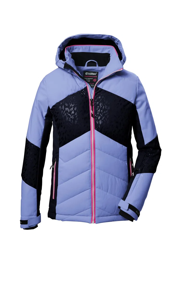 Killtec Ksw 342 Grls Ski Qltd Jckt Veste de ski/veste fonctionnelle avec capuche et jupe pare-neige Fille
