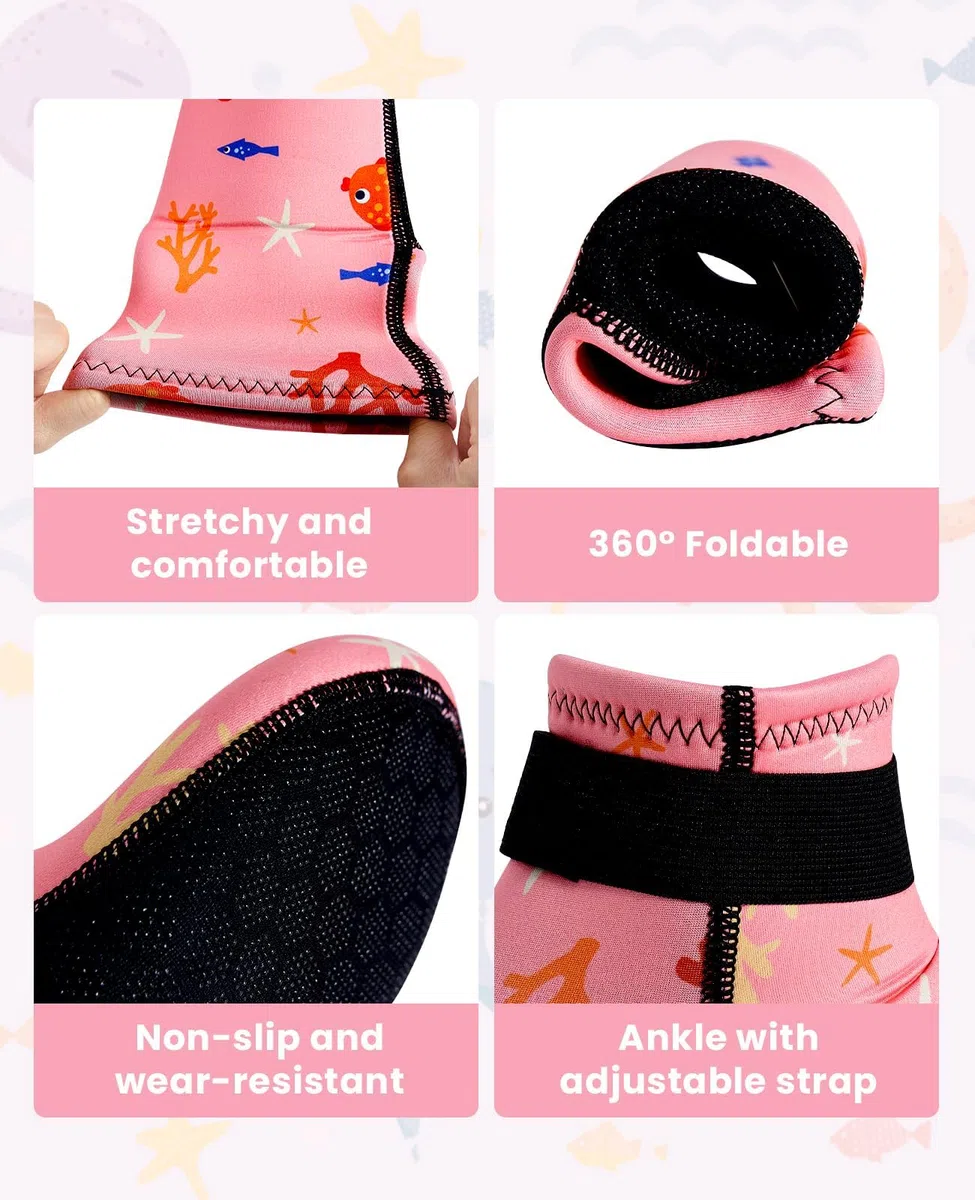 Gogokids Chaussettes en Néoprène 3mm pour Enfants, Chaussettes de Plongée Thermiques Antidérapantes pour Garçons, Filles, pour Natation, Surf, Plongée en Apnée, Rafting, Plage et Piscine