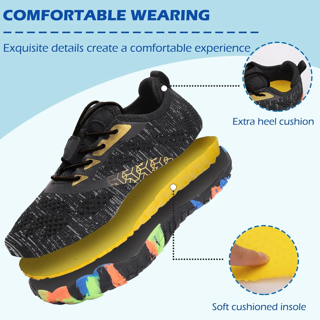 DimaiGlobal Chaussures de Trail Running Enfants Chaussures d'eau pour Plage et Sport Garçons Filles Séchage Rapide Antidérapant et Respirantes Chaussures Pieds Nus