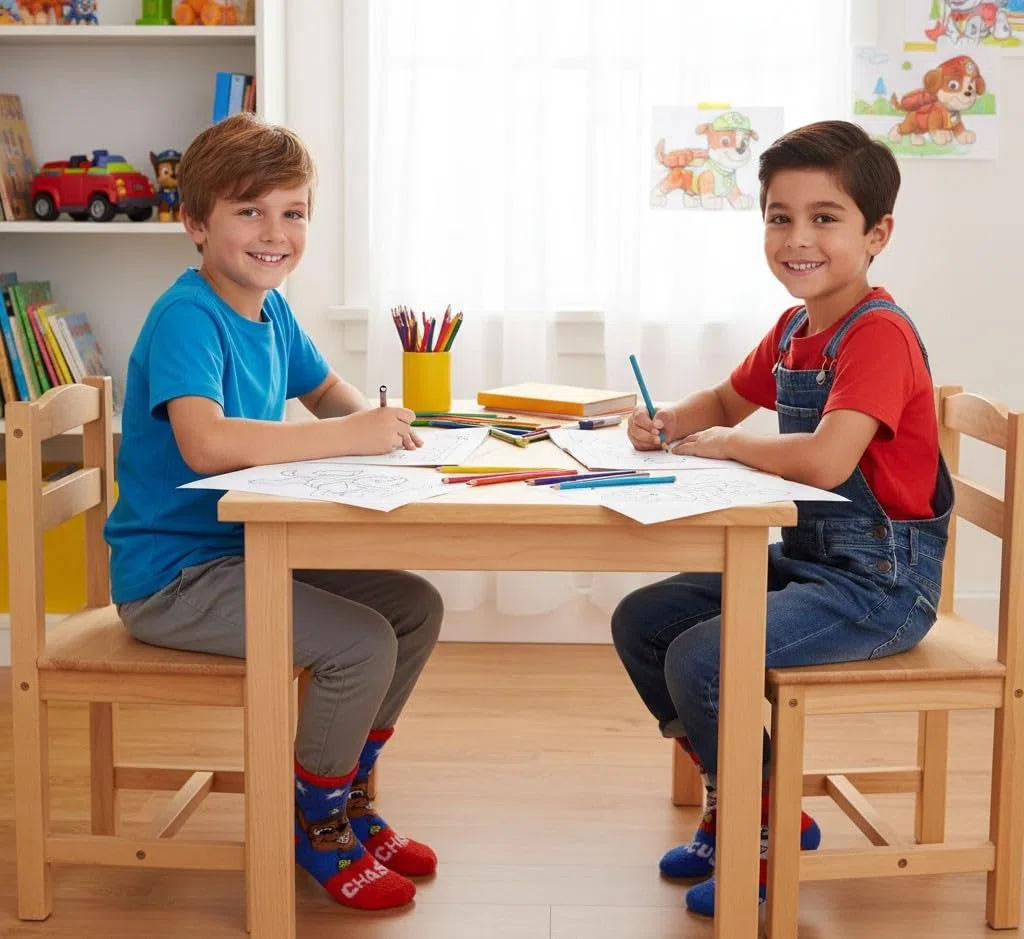 Ozabi Pack de Chaussettes Antidérapantes Enfant PAT PATROUILLE (Lot de 4)- 1047X4ABS- 23/26