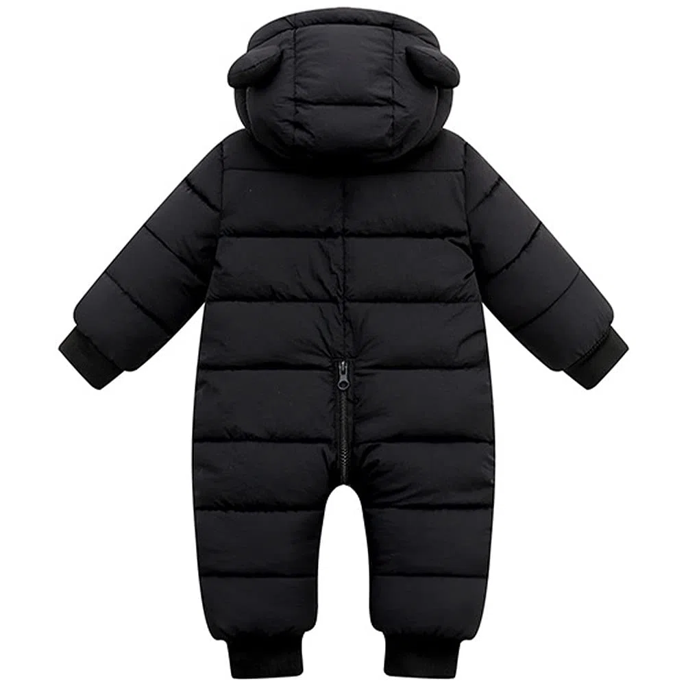 Combinaison de Neige Bébé Garçon Fille Barboteuse à Capuche Plus Velours Combinaison de Ski Grenouillère Épaissie pour Hiver