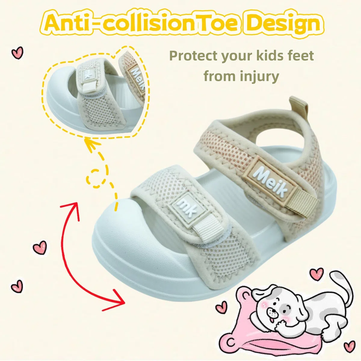 Meik Mangni Mixte Enfants Sandales pour Bébé Fille Garçon Bout Fermé Souple été Plat Marche Beach Outdoor Sport Sandales,21-31 EU