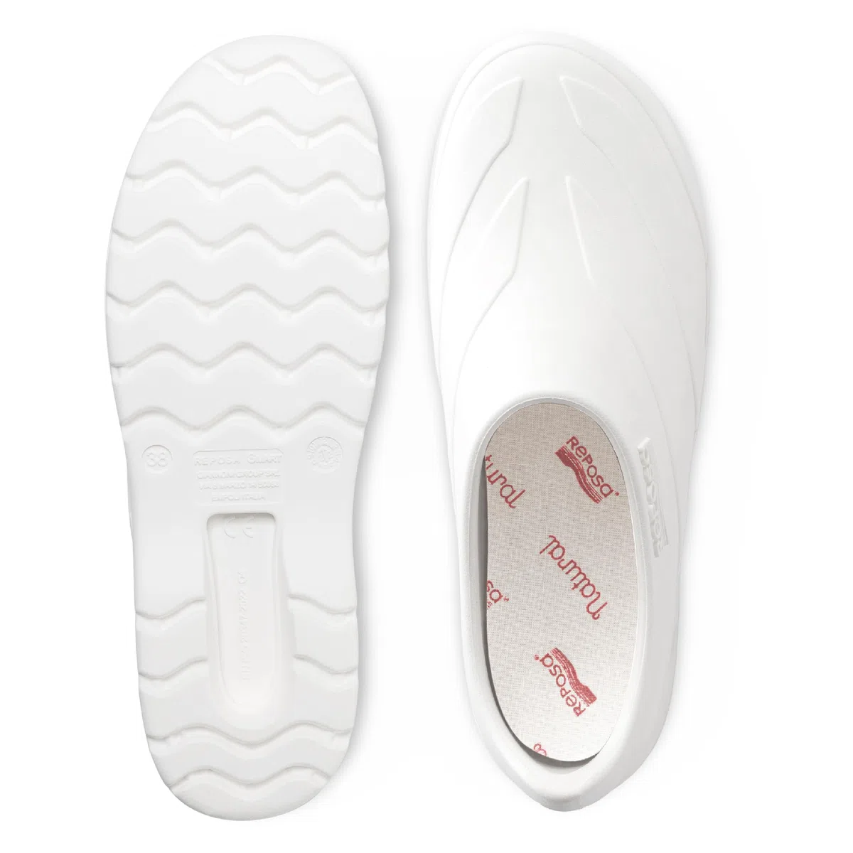 REPOSA Scarpetta - Chaussures Medicales Femme et Homme en Caoutchouc, Sabot Femme et Homme avec Fermeture au Talon et Semelle Amovible, Sabots Chaussures de Travail Infirmiere avec Trous Latéraux