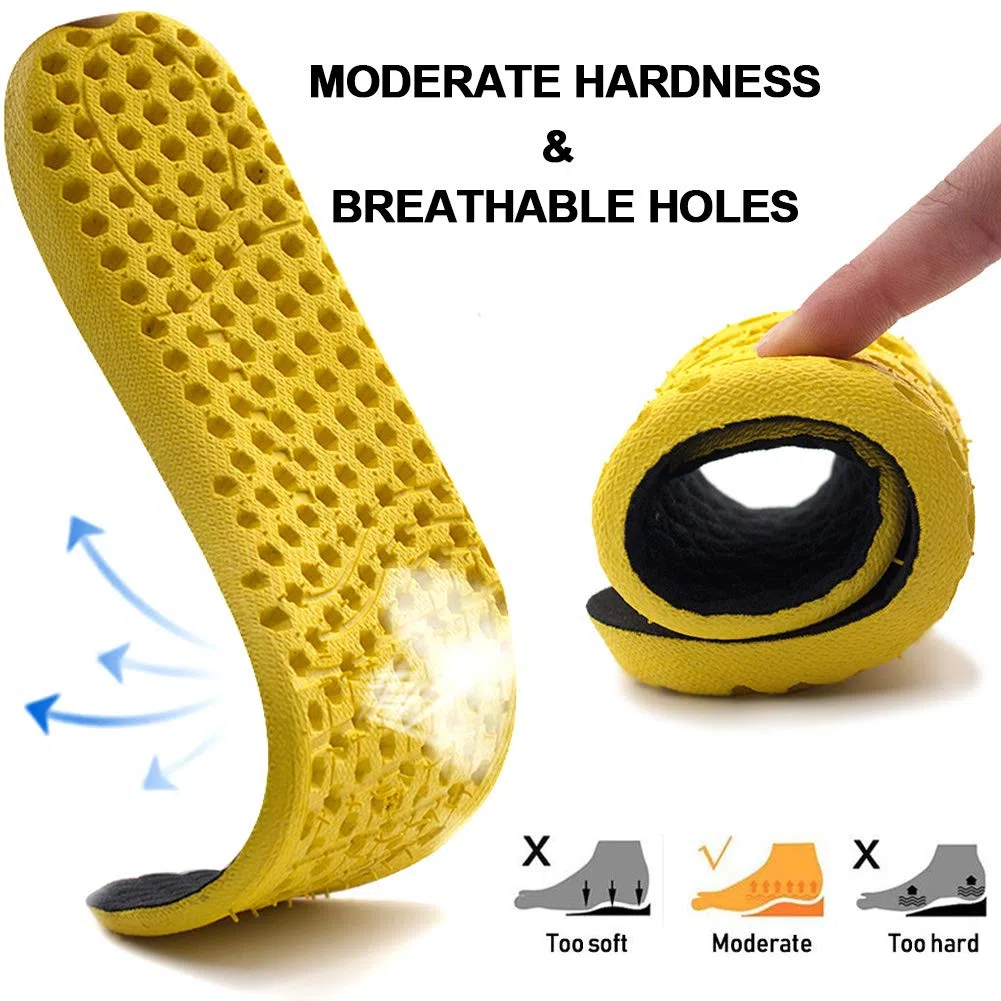 Ailaka Hauteur Augmentation Semelles élastiques absorbant les chocs pour chaussures de sport, semelle grandissante de rechange alvéolaires souples respirantes pour hommes femmes