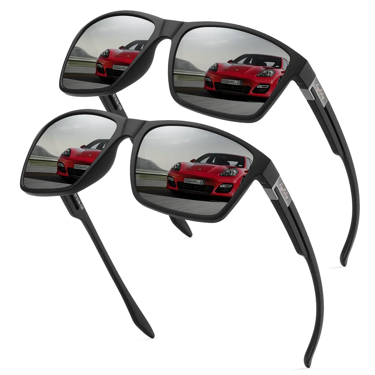 Lunettes de soleil polarisées homme femme, lunettes légères TR90 avec protection UV400, verres TAC anti-éblouissement pour conduite, pêche et usage quotidien, lot de 2