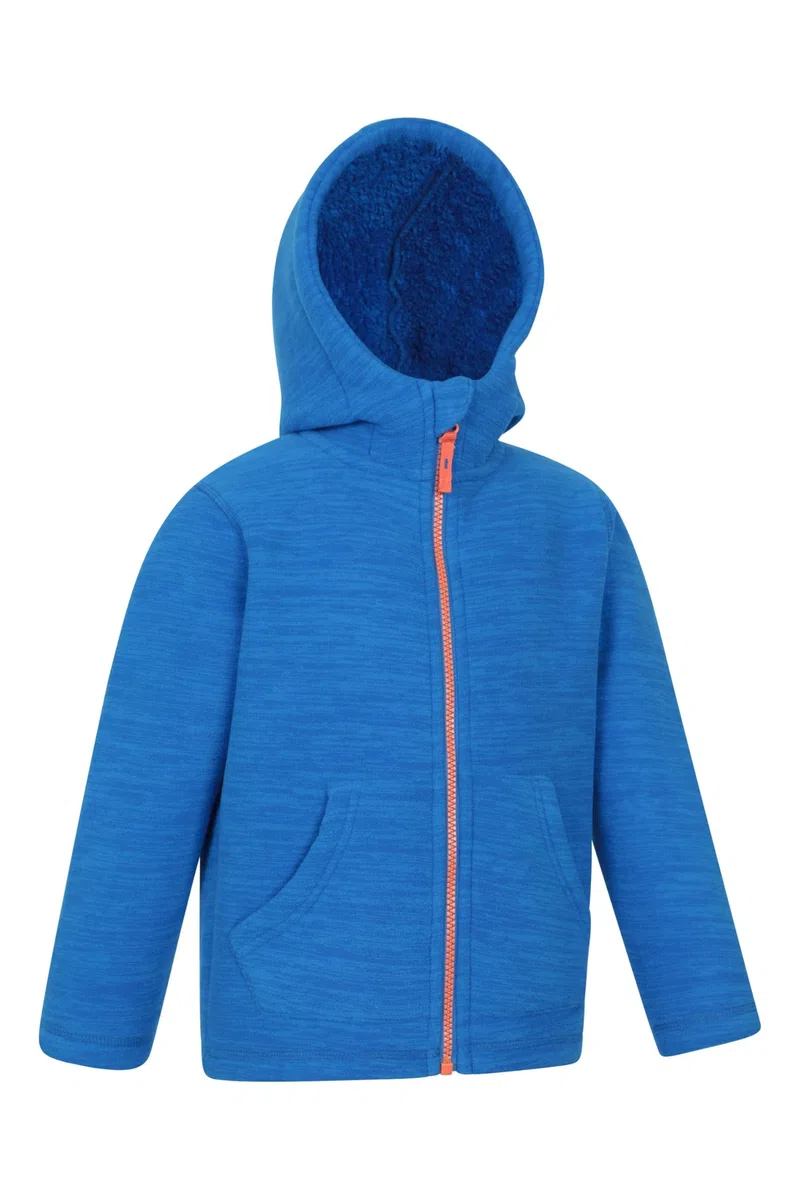 Mountain Warehouse Snowdonia II Sweat à capuche pour enfant - Haut en micropolaire avec poches avant, garçon et fille - Printemps été, l'extérieur