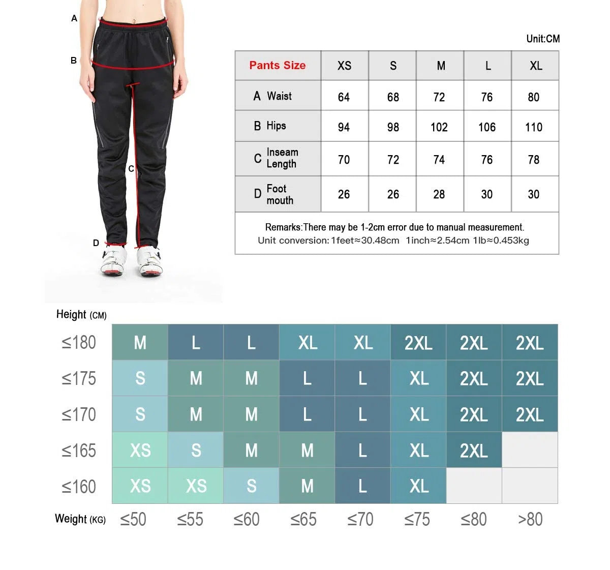 CATENA Femme Pantalon de Cyclisme d'hiver imperméable Coupe-Vent pour en Polaire Thermique pour la Course à Neige, la Course à Pied, la randonnée