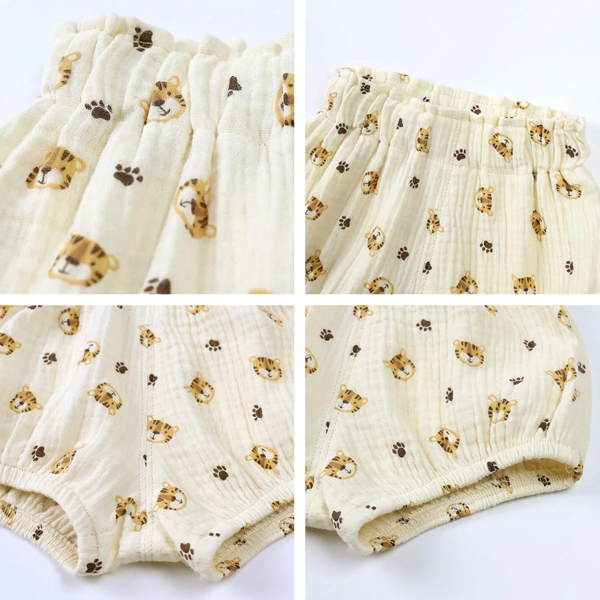 Lot de 3 Shorts en Coton et Lin pour Bébé Fille Garçon Bloomers Couvre-Couche Mignon Culotte sous-vêtements Souple Pantalon Court Short Vêtements d'été pour Tout-Petits Enfants 6 Mois-4 Ans