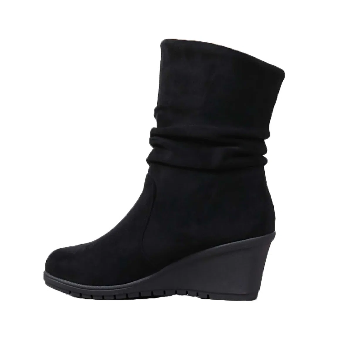 Generisch Bottines compensées pour femme - Bottes d'hiver - Bottes de transition - Noir - Pour Dirndl - Largeur H - Pour bottes - Doublées en cuir - Élégantes