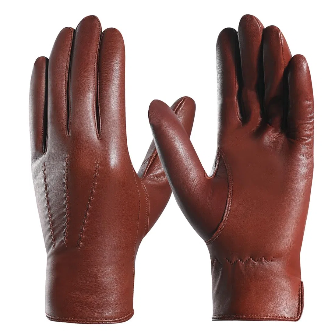 Harssidanzar Gants pour hommes en cuirs doublés de Cachemire Gants en cuir homme GMEU006