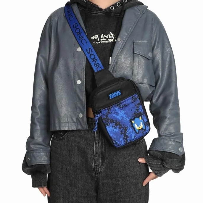 Bioworld Sonic The Hedgehog Sac à bandoulière pour garçon Bleu, bleu, Taille unique