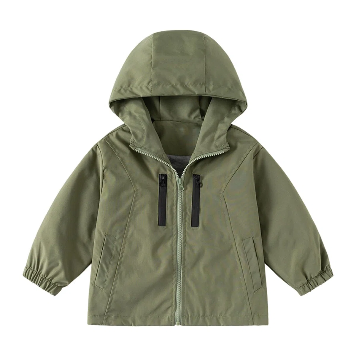 Veste de ski pour garçon 128 - Imperméable - Coupe-vent - Légère - Avec capuche et fermeture éclair - Veste d'école d'extérieur décontractée pour garçons âgés de 2 à 13 ans
