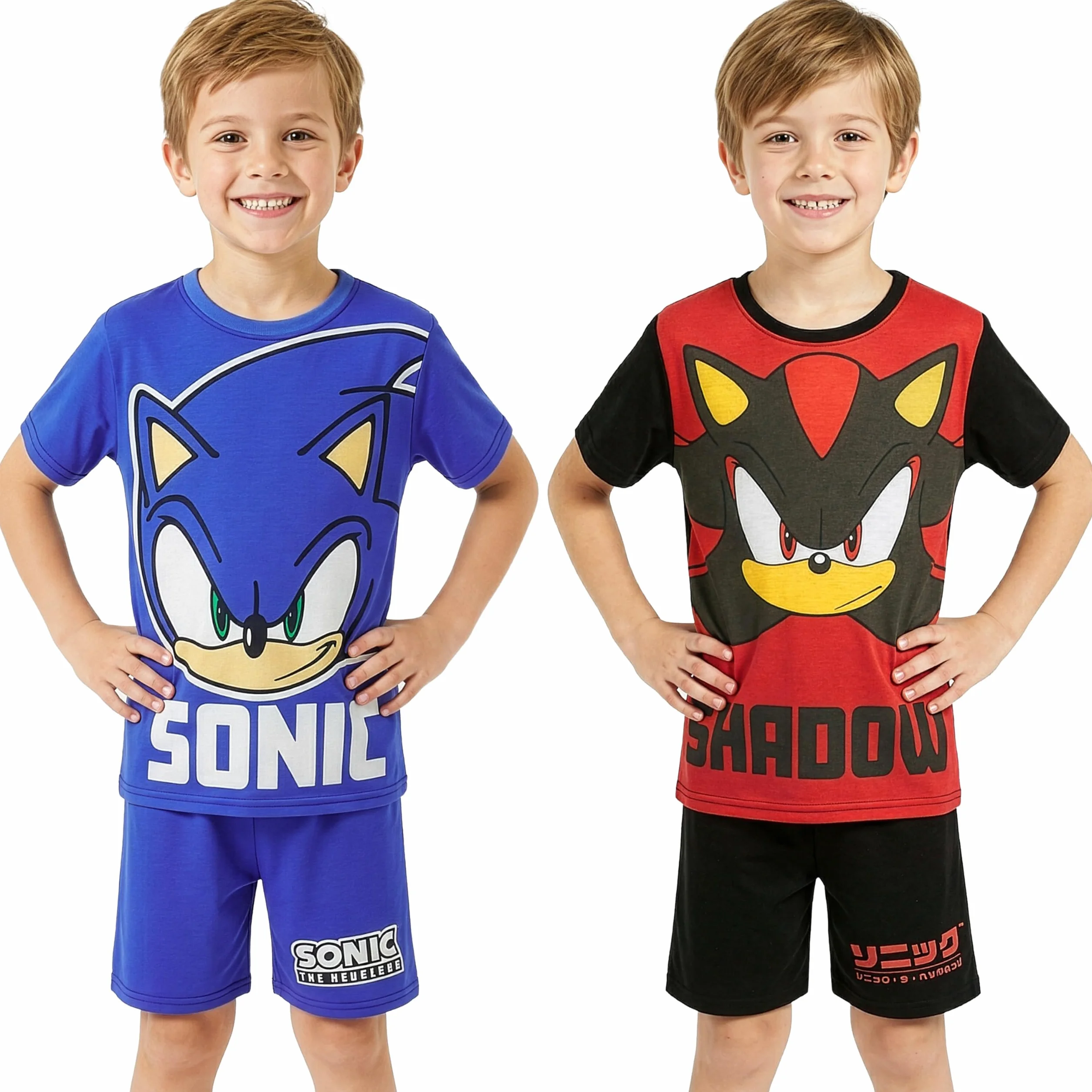 Pat Patrouille | Bob l'éponge | Sonic The Hedgehog | TMNT Ensemble Pyjama Enfant Garcon, Multipack Été T-Shirt Ras du Cou Pyjama Short, Cadeau Garcon