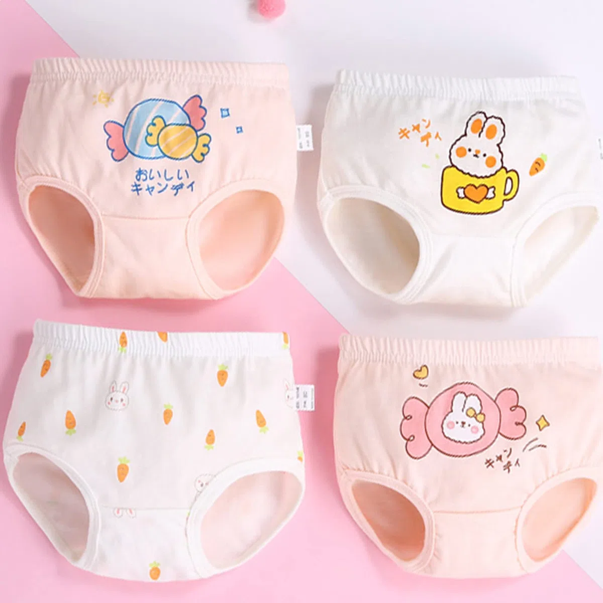 Sous-vêtements Filles String Filles Garçons Sous-vêtements Dessin animé Sous-vêtements Coton Slip de bain 4 pièces 14 ans