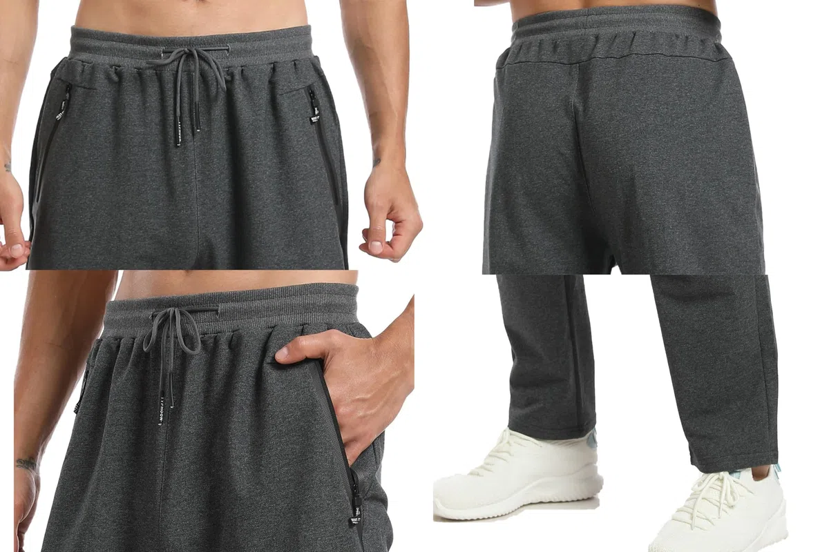 HCSS Jogging Homme Survêtement Pantalon Sport Décontracté de Ceinture Elastique Poche Zippée