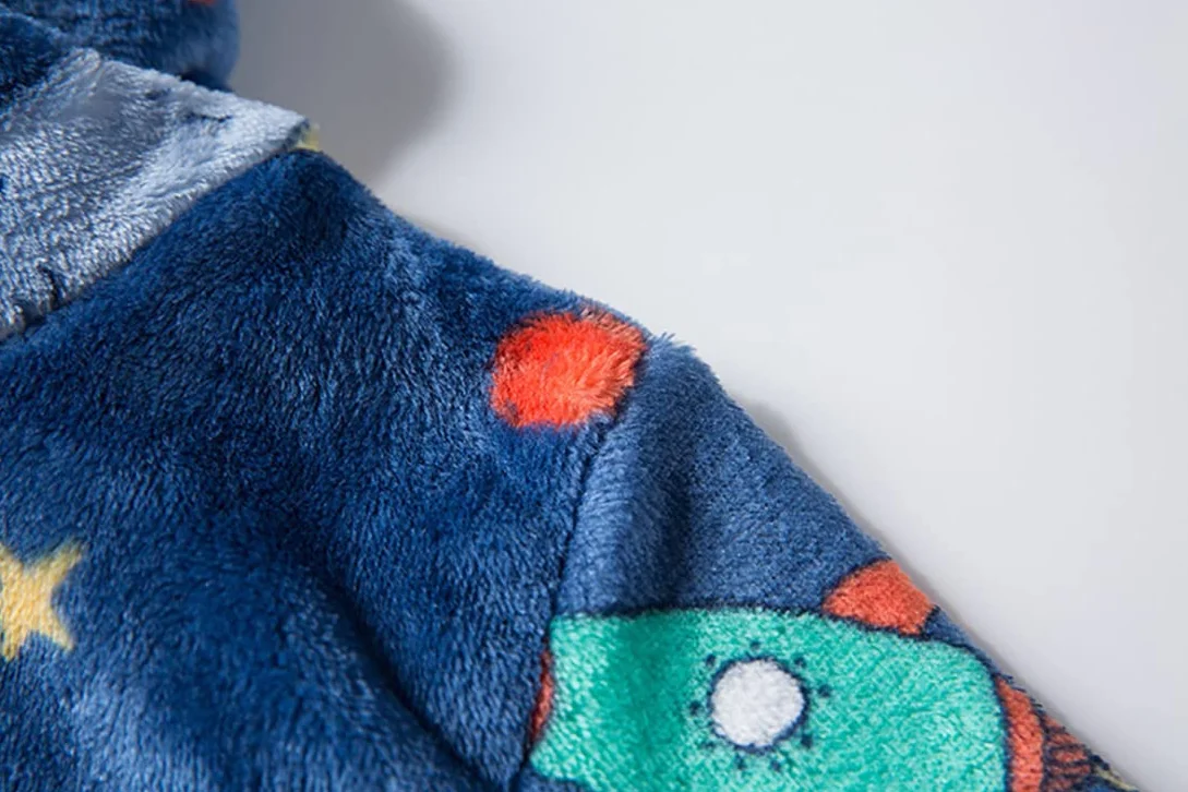 Peignoir unisexe en flanelle polaire douce pour enfants de 1 à 12 ans