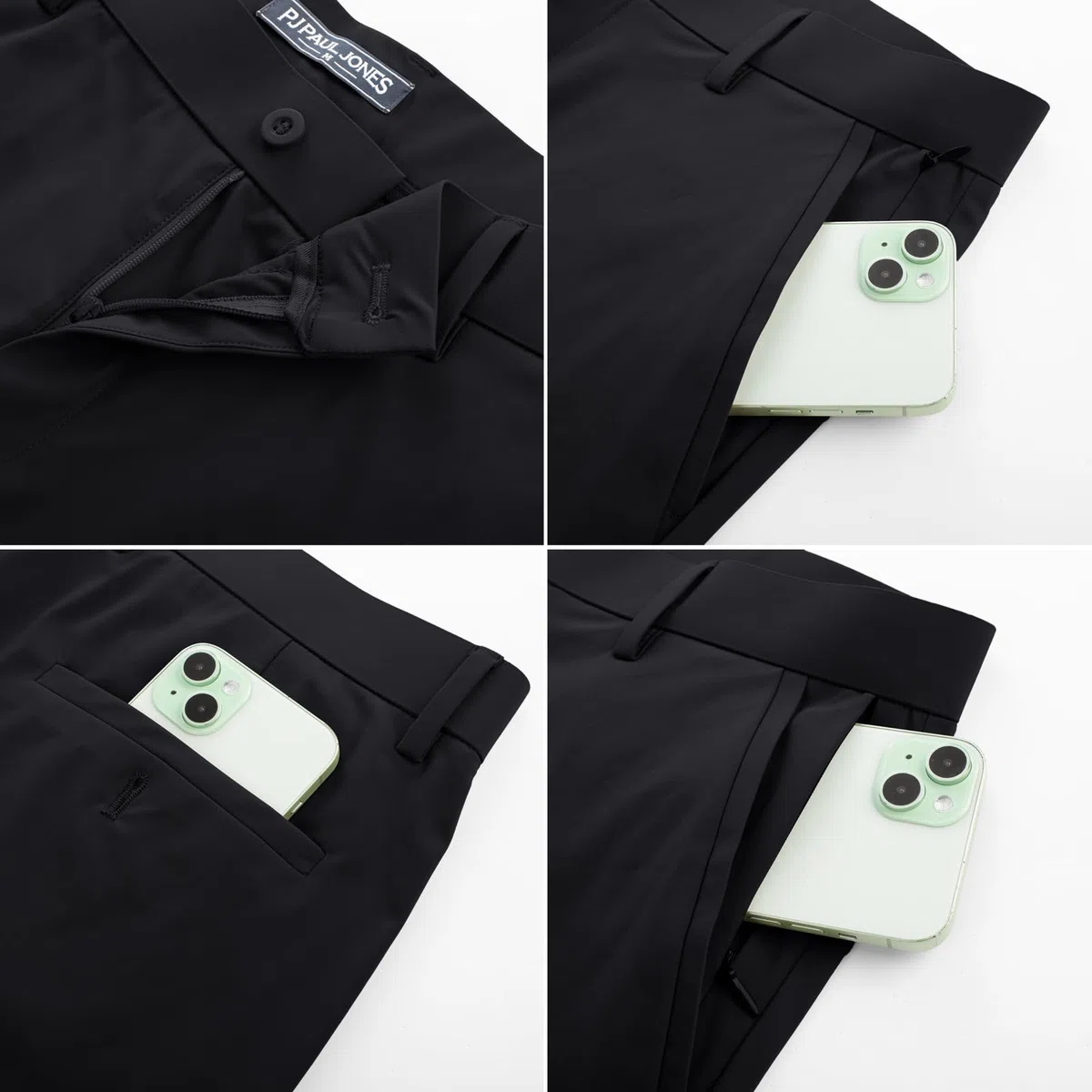 PJ PAUL JONES Pantalon de travail décontracté à taille élastique pour homme