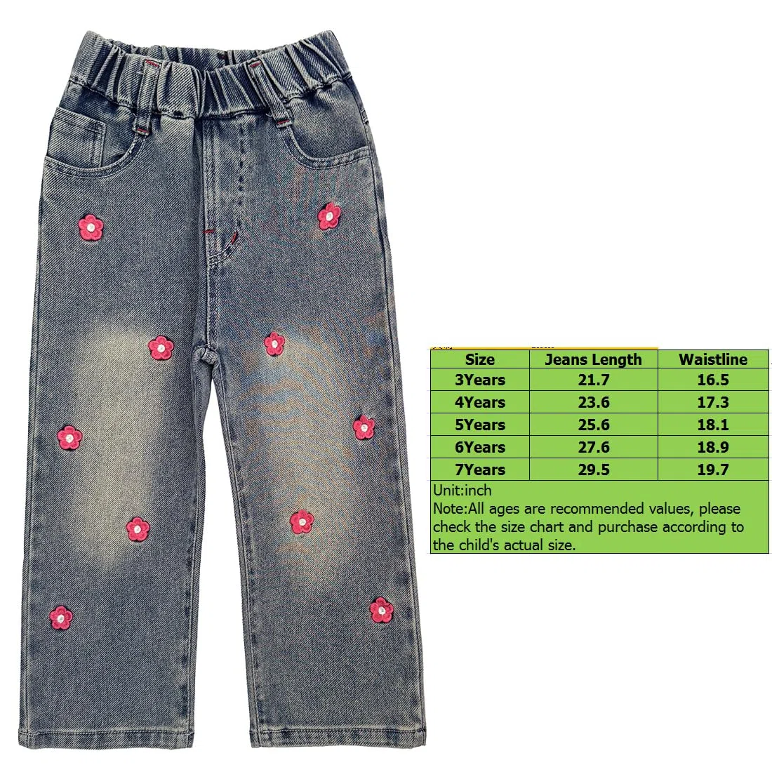 Peacolate 3-7ans printemps automne petites filles 2pcs ensemble de vêtements pull en tricot et jeans brodés