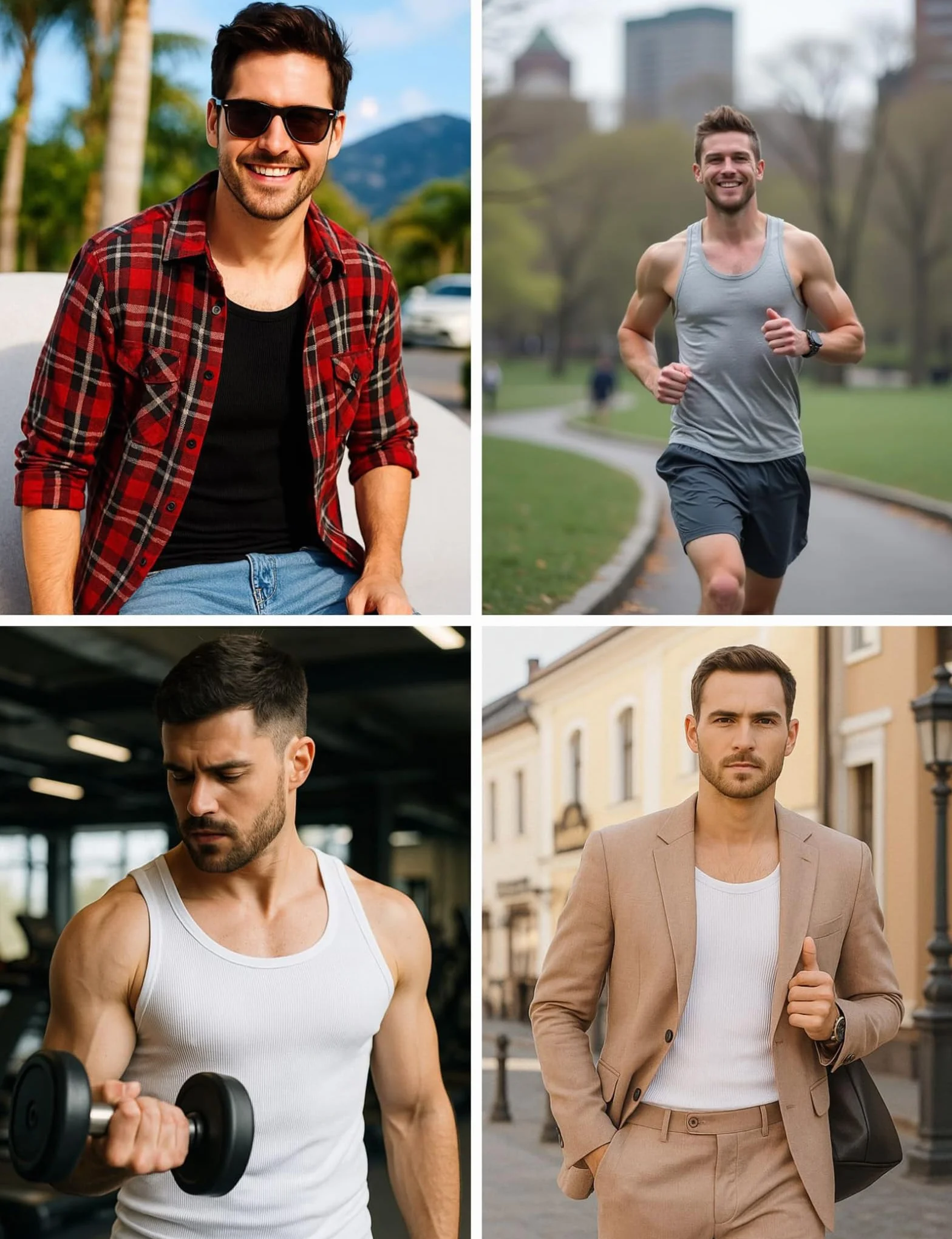 ALPIDEX Lot de 5 Maillot de Corps 100% Coton Débardeur Homme