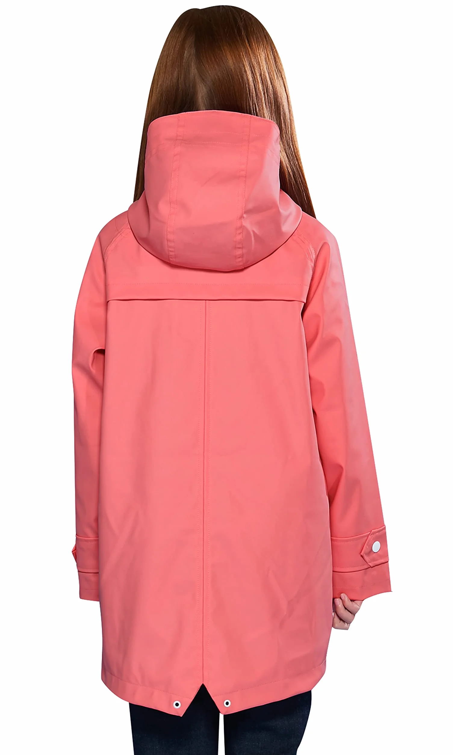 SOLOCOTE Veste de pluie pour enfants avec capuche imperméable et coupe-vent sac à dos en caoutchouc doublé pour filles et garçons