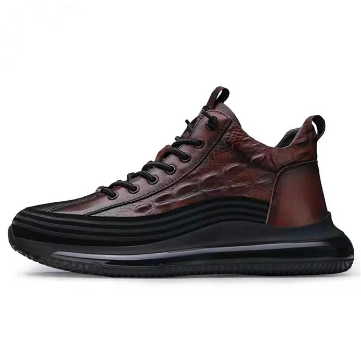 Chaussures en cuir pour homme - Semelle épaisse - Chaussures de sport - Chaussures de loisirs - Chaussures de marche - Semelle plate - Chaussures de fitness confortables - Antidérapantes