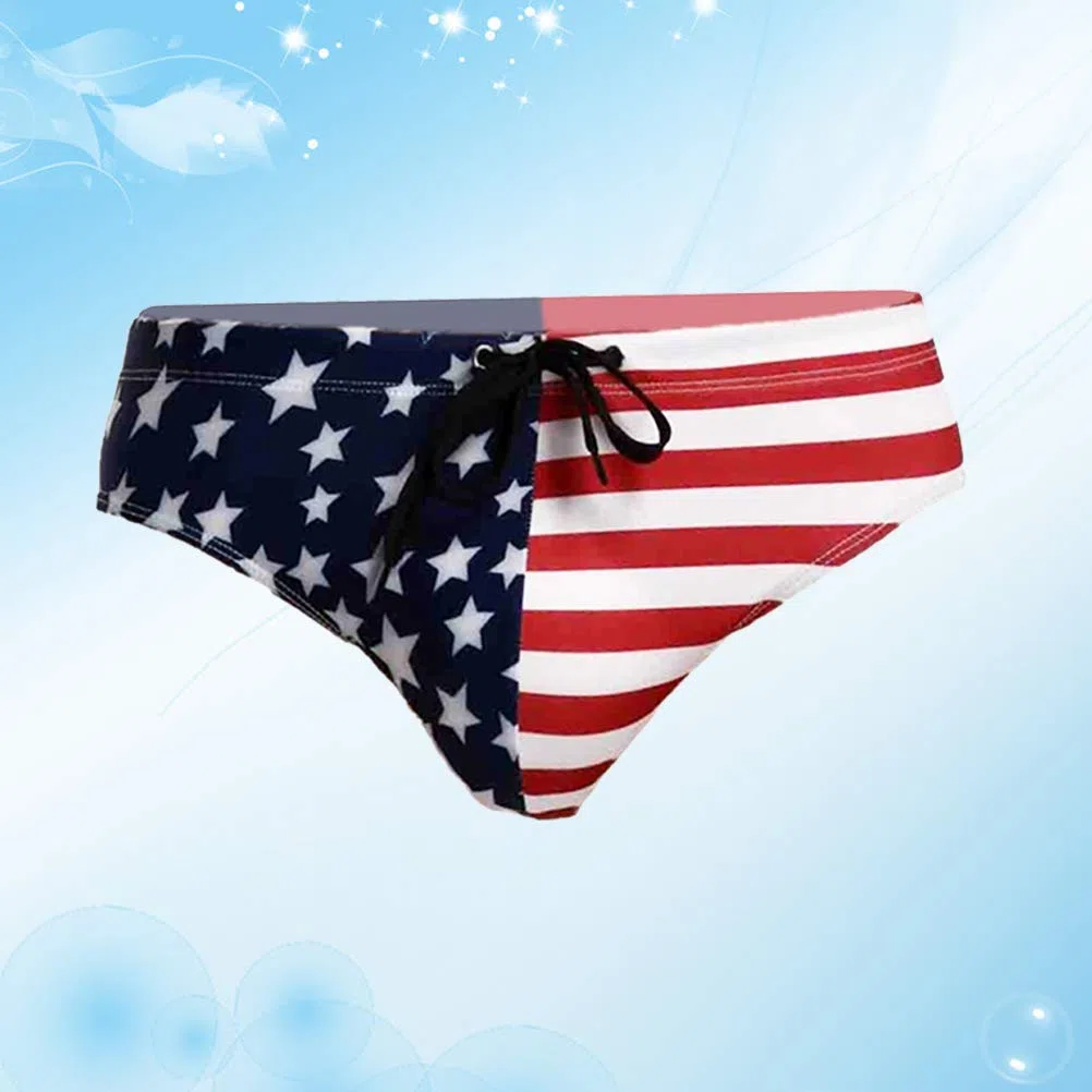 VALICLUD Maillot de bain pour homme Motif drapeau américain Taille S Bleu - Bleu - M