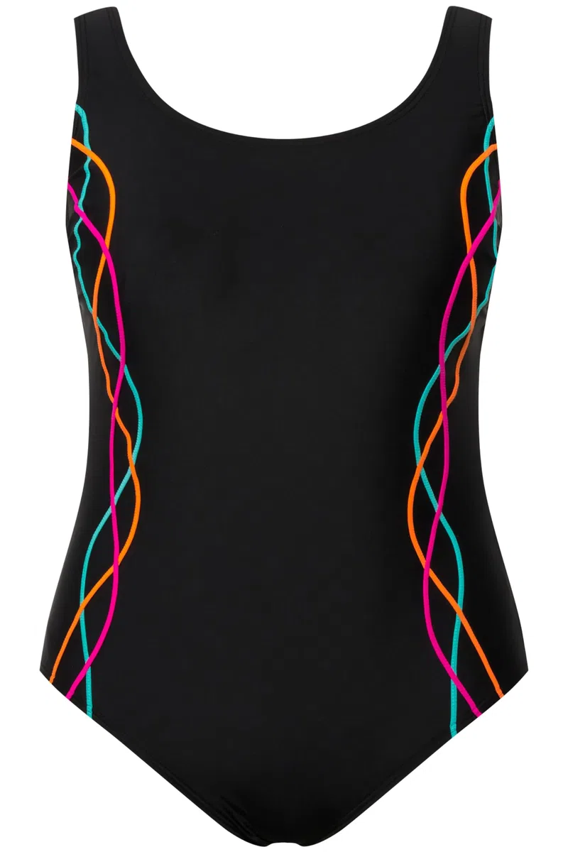 Ulla Popken Femme Grandes Tailles Maillot de Bain, passepoils, Bande sous la Poitrine, Doublure Poitrine 747874
