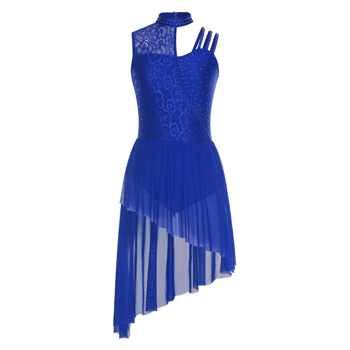 ranrann Femme Robe Danse Contemporaine Justaucorps Gymnastique Robe Danse Lyrique Tenue Patinage Artistique Strass Brillant