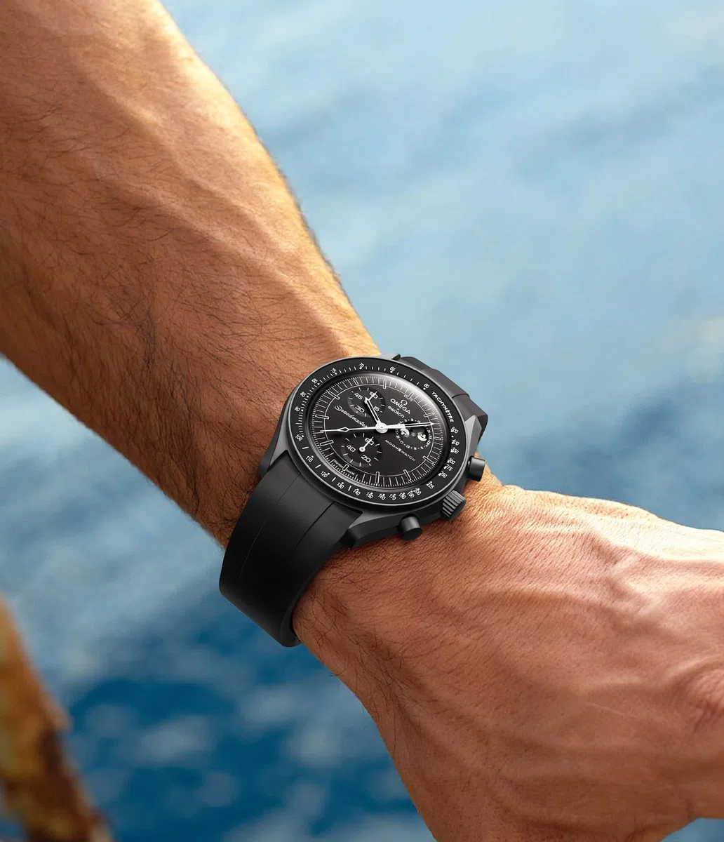 Bracelet de rechange en silicone souple et incurvé pour montre Moonswatch, Omega X, Swatch Speedmaster Moonswatch, 20 mm, pour montre Moonswatch, homme et femme