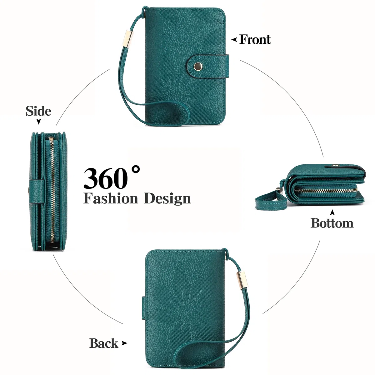 GAEKEAO Portefeuille Femme Cuir Petit Porte Monnaie Femmes RFID Blocage Court Portefeuilles avec Fermeture éclair Poche à Monnaie