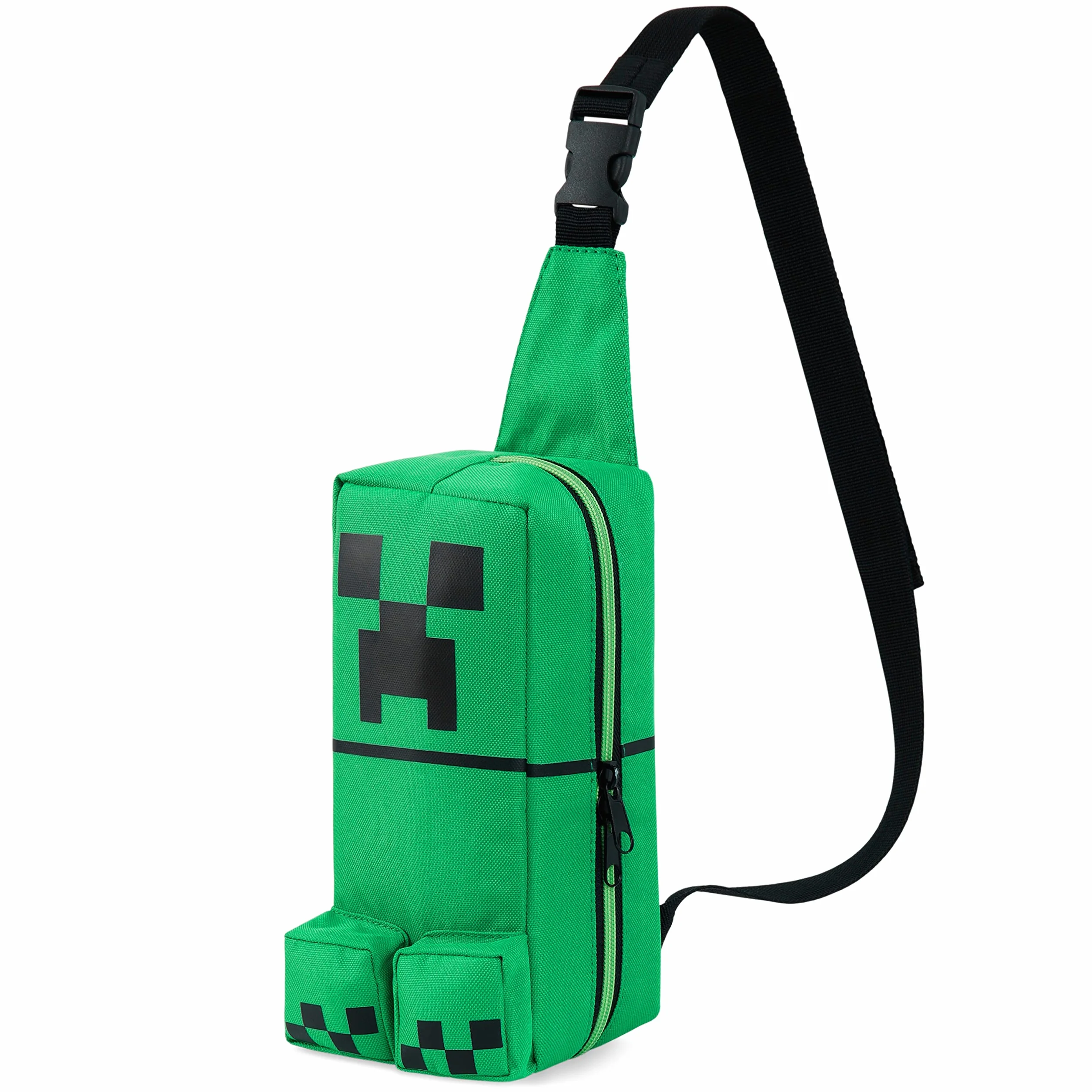 Minecraft Sac Bandouliere pour Garcon Ado, Sac Poitrine avec Sangle Réglable pour Voyage, Argent et Téléphone, Idee Cadeau Gaming Accessoire