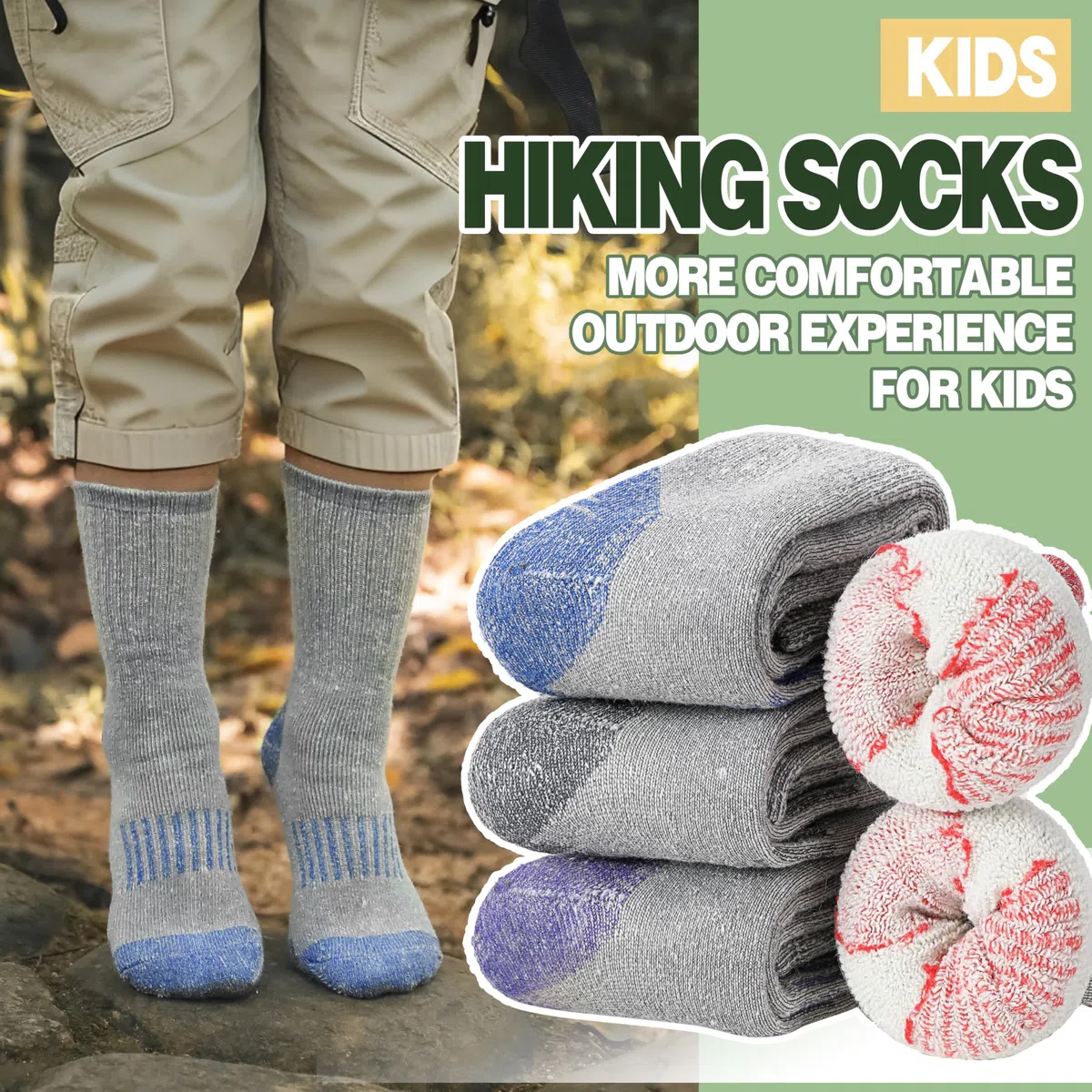 Enfants garçons filles mérinos chaussettes randonnée chaussettes LAINE CHAUSSETTES chaudes chaussettes hiver chaussettes chaudes épaisses 4 paires