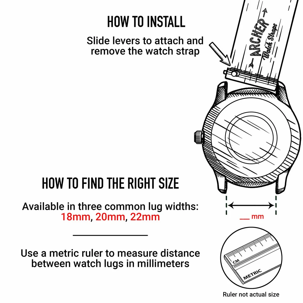 Archer Watch Straps - Bracelets de Montre en Toile à Dégagement Rapide