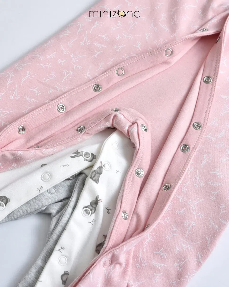 Bébé Pyjama Lot de 3, Grenouillères Manche Longues Combinaison 6-9 Mois