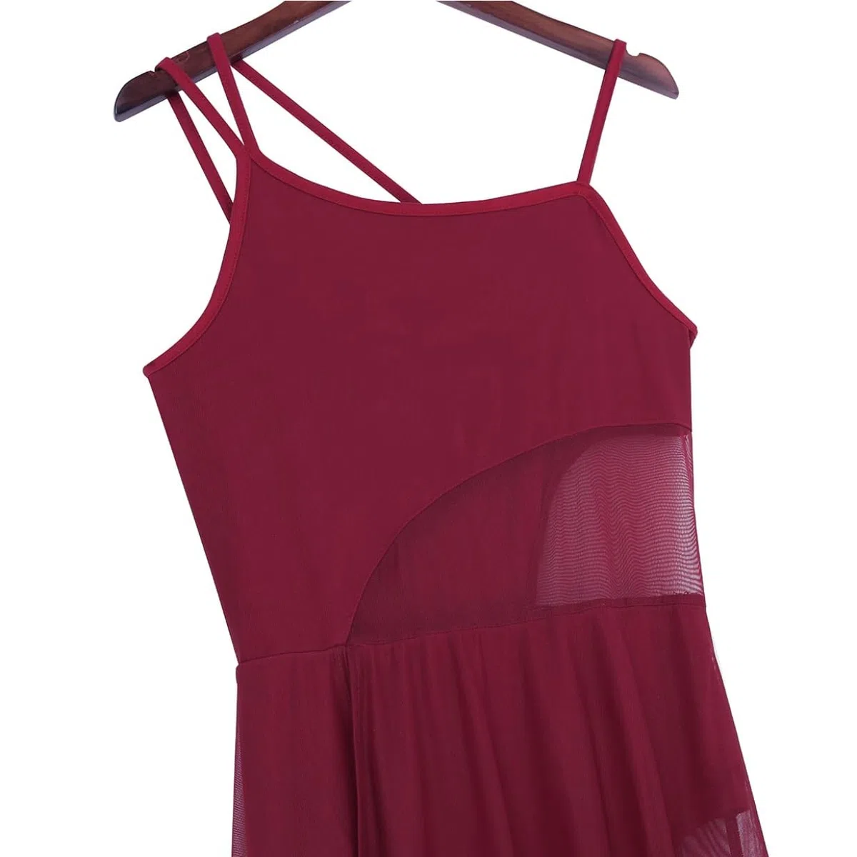 Oyolan Femme Robe Danse sans Manches Justaucorps Robe Danse Contemporaine Tenue Salsa Rumba Latine Costume Dancewear
