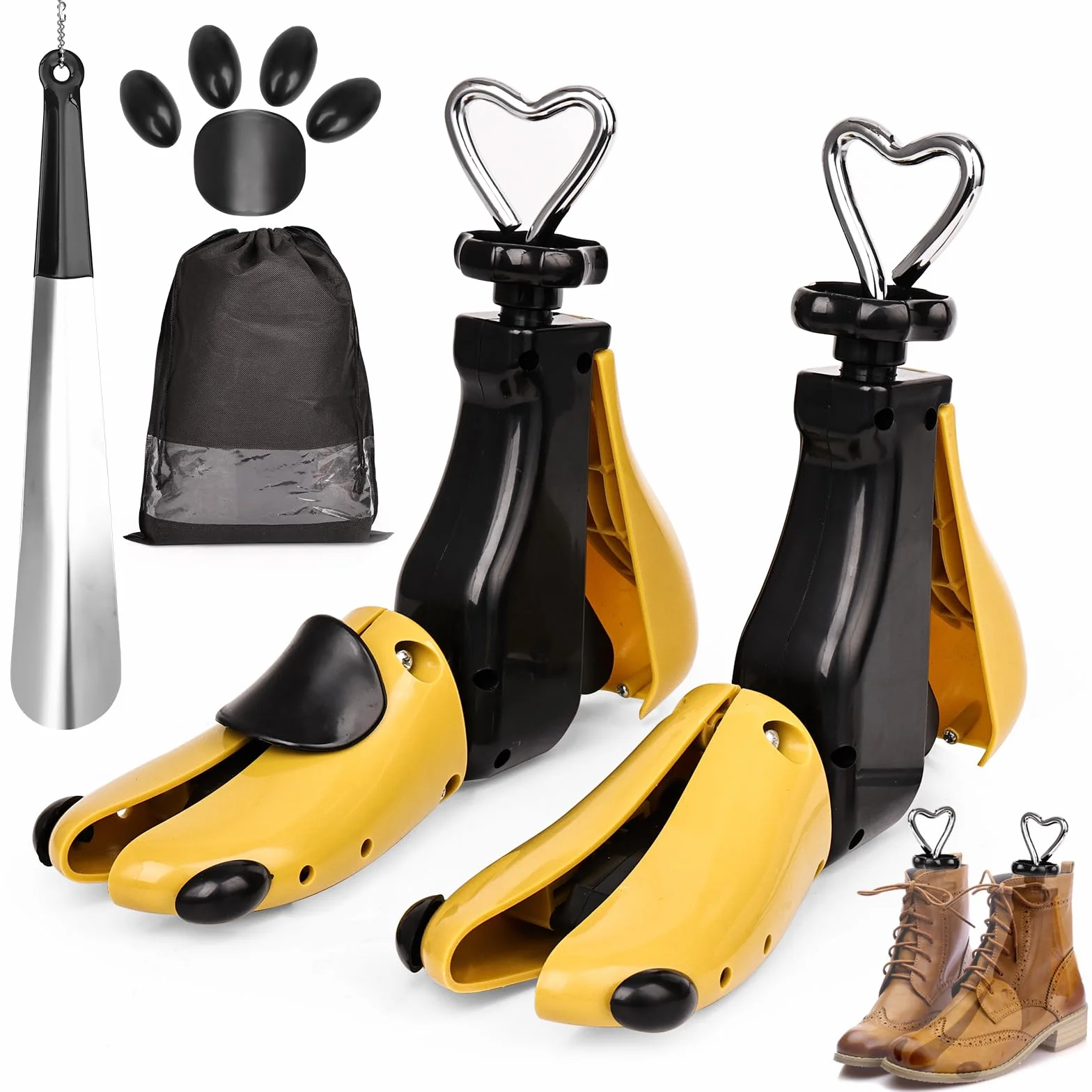 Lot de 2 élargisseurs de chaussures pour femme, homme, réglable, longueur et largeur d'élargisseur pour chaussures, élargisseur professionnel pour bottes, baskets, baskets