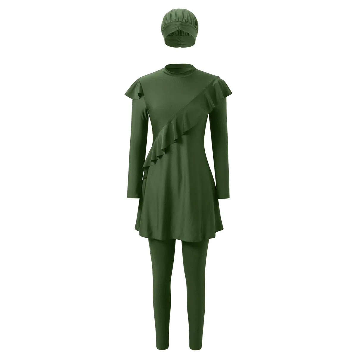 Femmes Maillots de Bain Musulmans Islamique Modest Couverture Complète Burkini Manches Longues Haut Pantalon Natation été Tenue de Plage Maillots Rashguards 3 Pièce Confortable