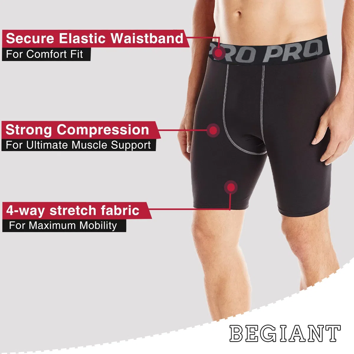 Lot de 3 Shorts de Compression Homme Haute Performance - Respirant, Séchage Rapide, Confort Anti-Frottement pour Running, Vélo, Gym